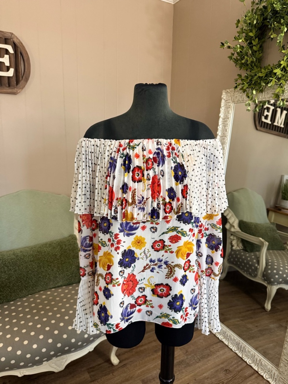 V Cristina • Off the Shoulder Bell Sleeve Blouse